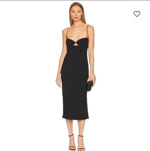 Bardot Womens Vienna Black Open Back Cut-Out Cocktail And Party Dress Used